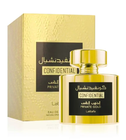 Confidential Private Gold By Lattafa Eau De Parfum 100ml – Long Lasting Perfume