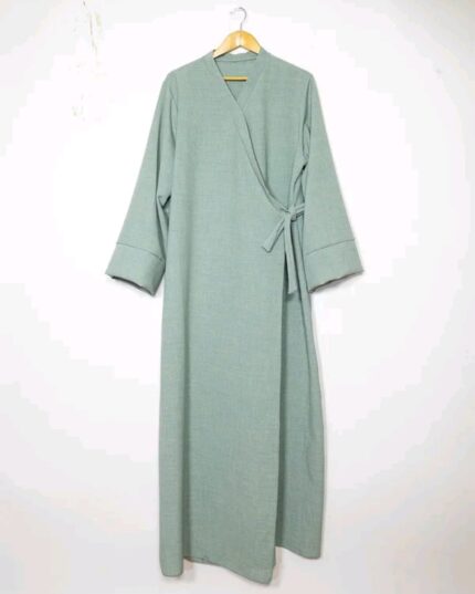 Robe abaya croisé avec un nœuds sur le côté